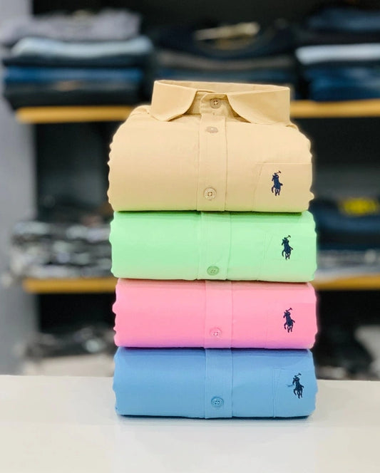 RL Polo Plain Shirts (Combo of 4pcs)