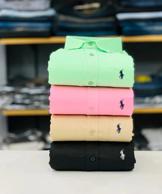 RL Polo Plain Shirts (Combo of 4pcs)