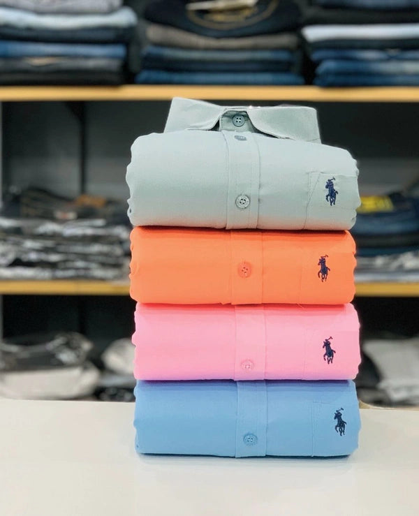 RL Polo Plain Shirts (Combo of 4pcs)