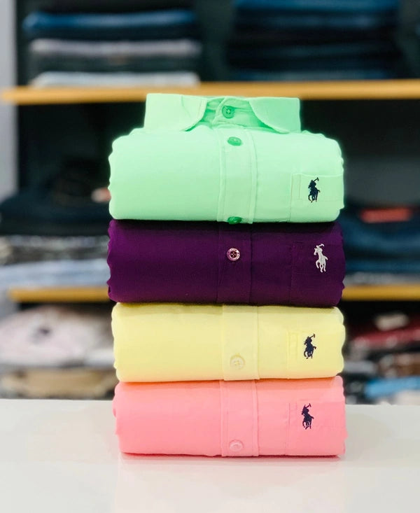 RL Polo Plain Shirts (Combo of 4pcs)