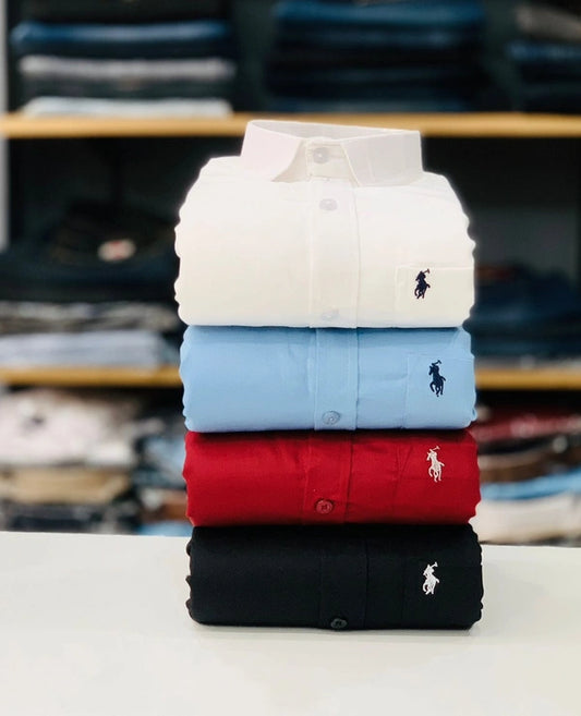 RL Polo Plain Shirts (Combo of 4pcs)